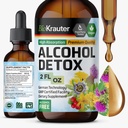 BIO KRAUTER Alcohol Detox Tincture - Liver Cleanse & Detox Formula - Latte Thistle & Dandelion - Supporto al fegato Liquid Extract - Alcol e Sugar Free - Vegan Drops 2 Fl.Oz.