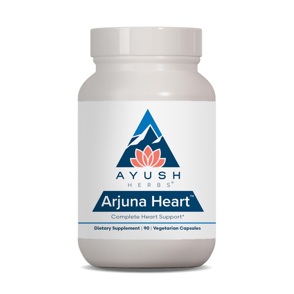 Ayush Erbe Arjuna Cuore, Integratore di erbe per il supporto cardiaco, capsule di protezione del cuore per gli uomini e le donne, 90 capsule vegetariane