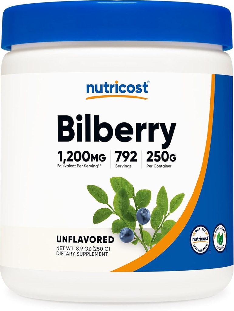 Polvere di mirtillo di Nutricost 250 grammi - senza glutine e non OGM