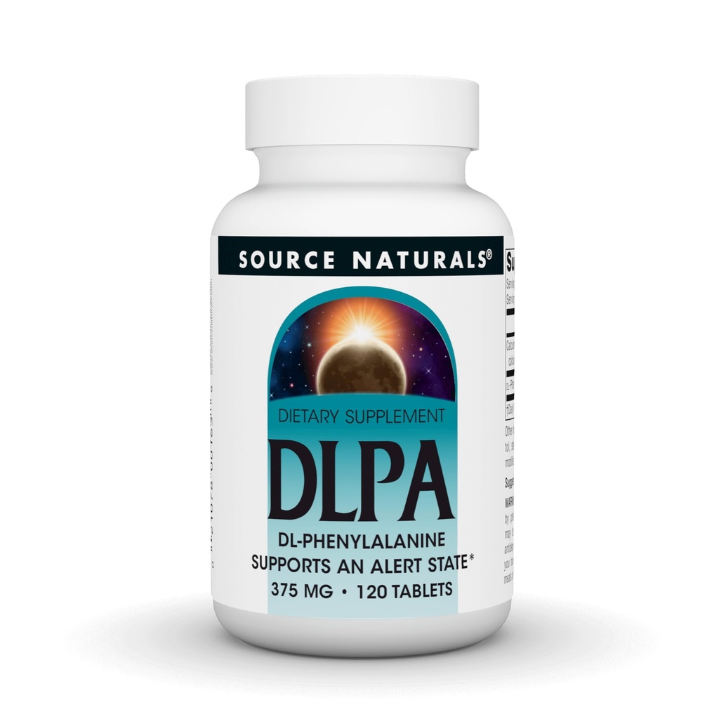 Sorgente Naturals DLPA DL-Phenylalanine, Supporta uno Stato Avviso* - 375 mg -120 Compresse