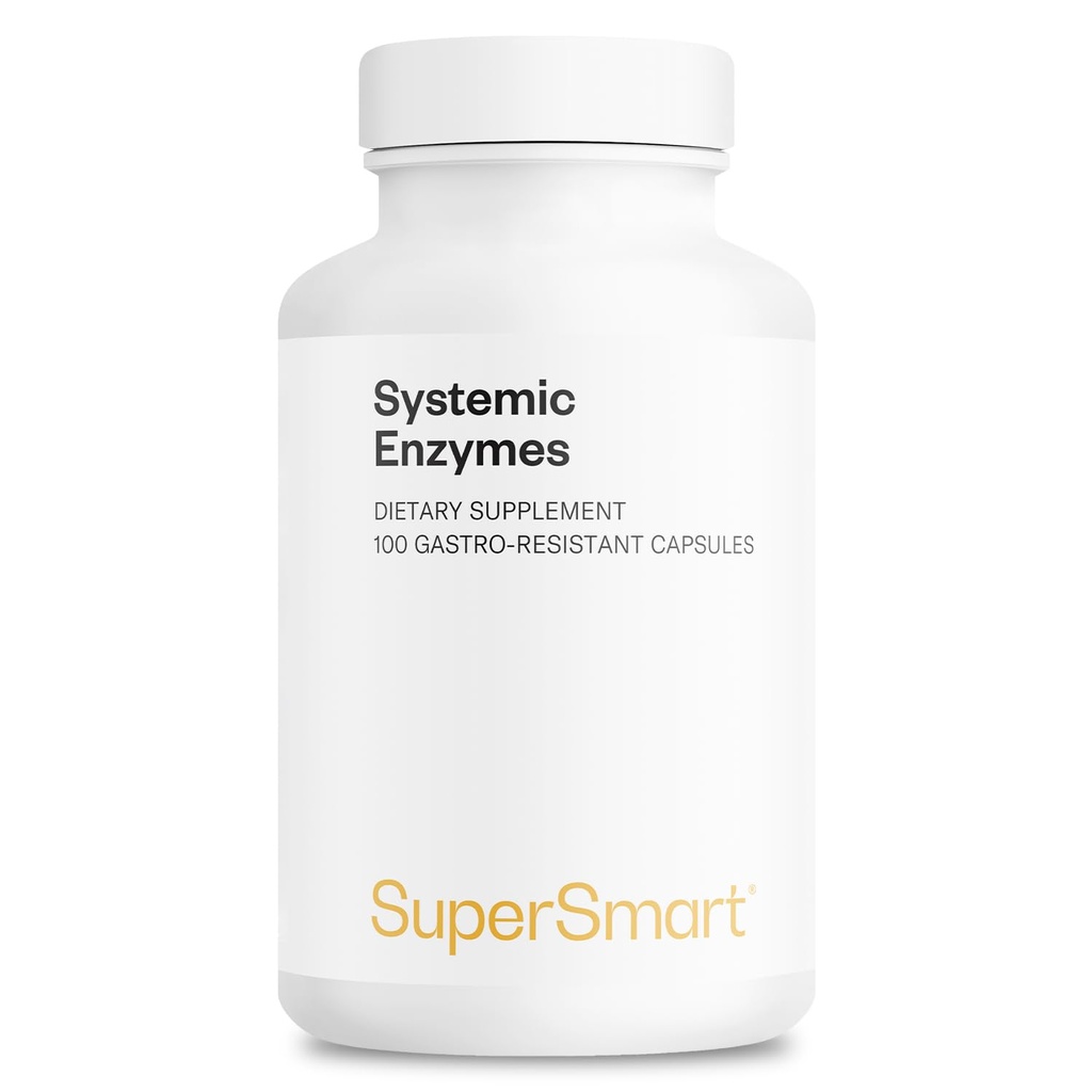 Supersmart Systemic Enzymes (Alta Potenza) - con Bromelain, Protease, Lipasi, Trypsin, Chymotrypsin, Peptidase, Pancreatin - Proteolytic Enzymes Complex | Non-GMO & Gluten Free - 100 DR Capsule