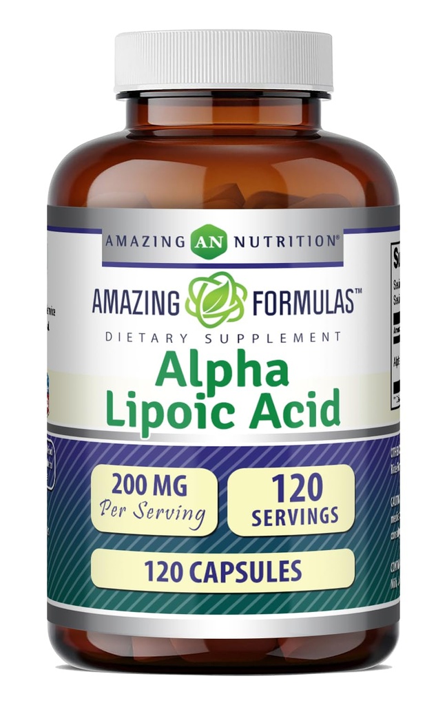 Incredibile Formulas Alpha Lipoic Acid | 200 Mg Amino Acid Supplemento | Capsule | Non-GMO | Gluten-Free | Made in USA (1 Pack | 120 Count)