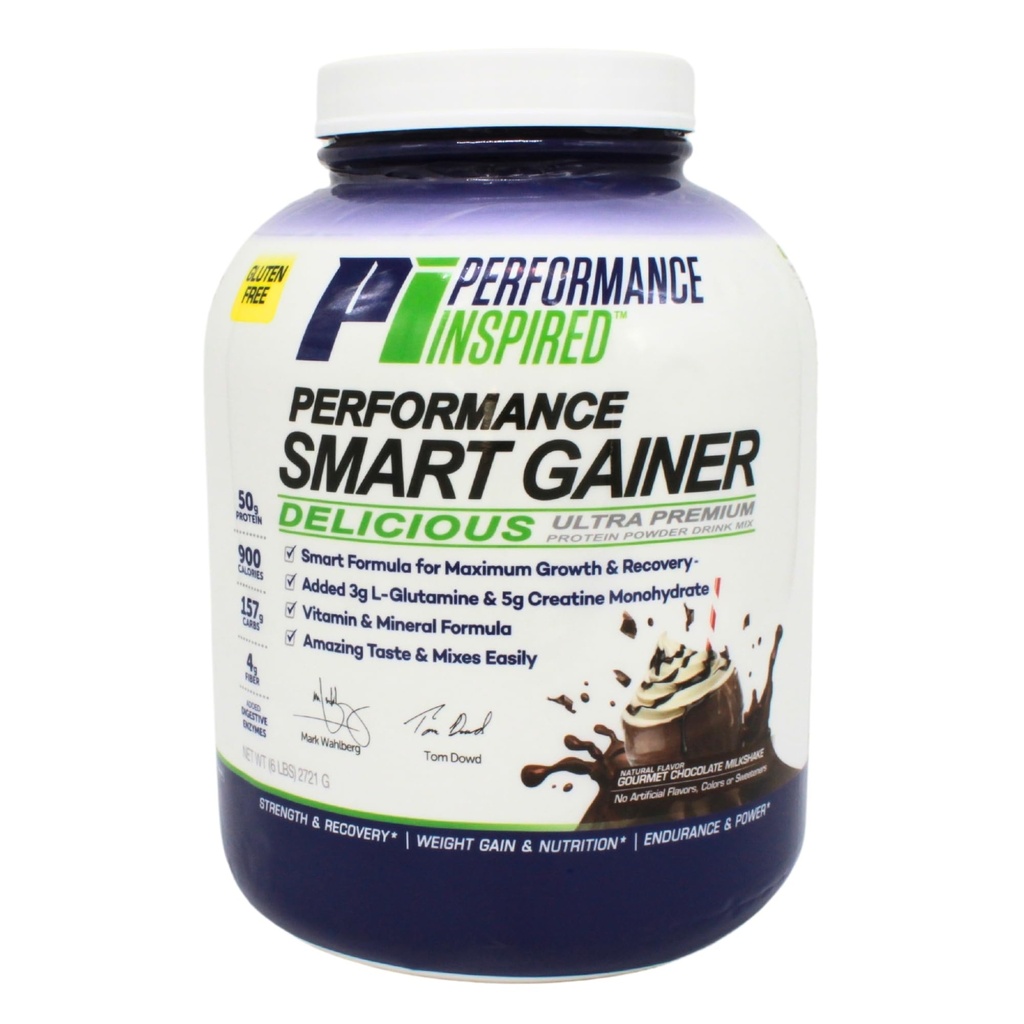 Performance Ispirato Nutrition Smart Mass Gainer – 50G Protein, 900 Calorie, Creatina, L-Glutamine & Digestive Enzymes – Recupero del muscolo & Growth – Milkshake al cioccolato – 6 lb