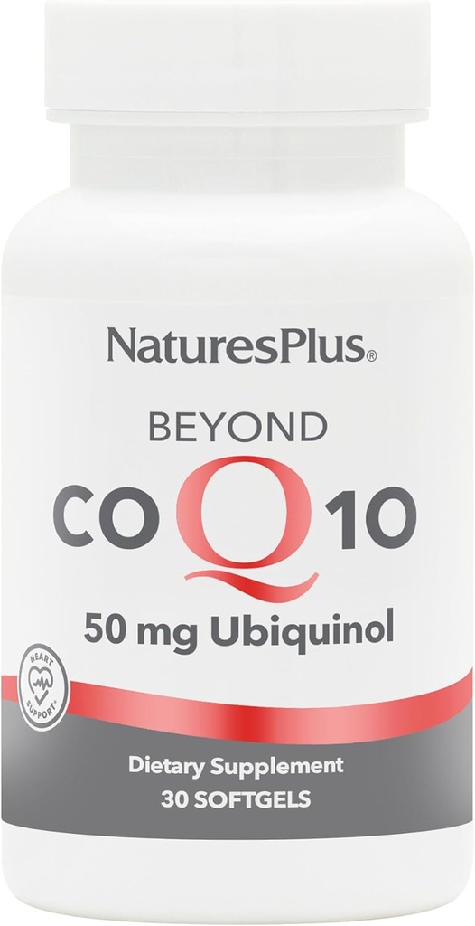 NaturesPlus Oltre CoQ10 50 mg - 30 Softgels - Fornisce Ubiquinol ad alta resistenza - Supporti Benessere Complessiva - 30 Serve