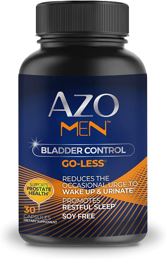 AZO controllo della vescica maschile, supporto giornaliero della vescica Progettato specificamente per gli uomini aiuta a mantenere il controllo sano della vescica e ridurre l'urgenza occasionale*, supporta la salute della prostata*, 30 CT