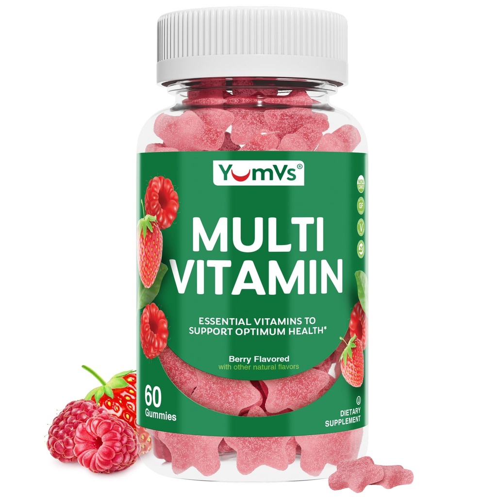 Gummie multivitaminiche per adulti, Vitamina pancia giornaliera per donne e uomini, Integratore multivitaminico di sostegno immunitario, Ault Multi VIT Vitamina con Vitamine A, C, D, E, B-6, B-12, Zinco - 60 Gummies
