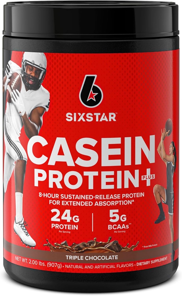 Polvere di proteine della caseina di sei stelle Elite polvere della proteina della caseina polvere di latte lento di digestione della polvere della proteina della Caseina per il guadagno del muscolo tripla polvere della proteina del cioccolato, 2 lbs (26 Servings) ( vary di maggio del pacchetto)