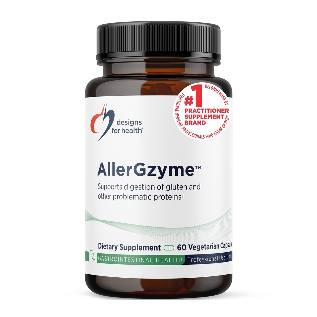 Progetti per salute AllerGzyme Integratore di enzimi digestivi - Supporta la digestione di Gluten, Latticini + Proteine Problematiche con Protease + Bromelain - Non-GMO + Dairy Free (60 capsule)