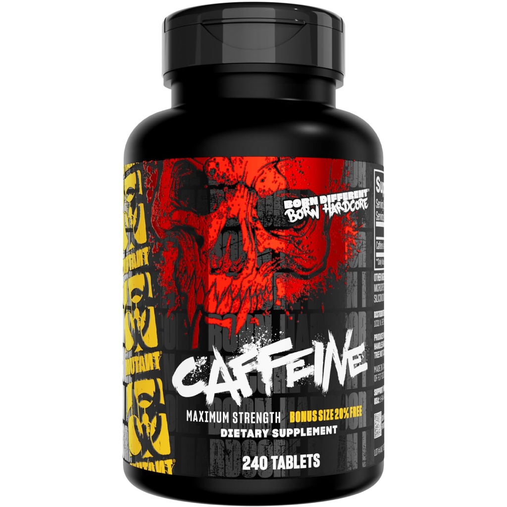Mutant Caffeine Pills – Pharmaceutical-Grade Pure Caffeine Supplemento per l'aumento dell'energia, messa a fuoco, Alertness mentale, Performance, & Endurance – Riduce Fatigue & Restores Wakefulness – 240 compresse