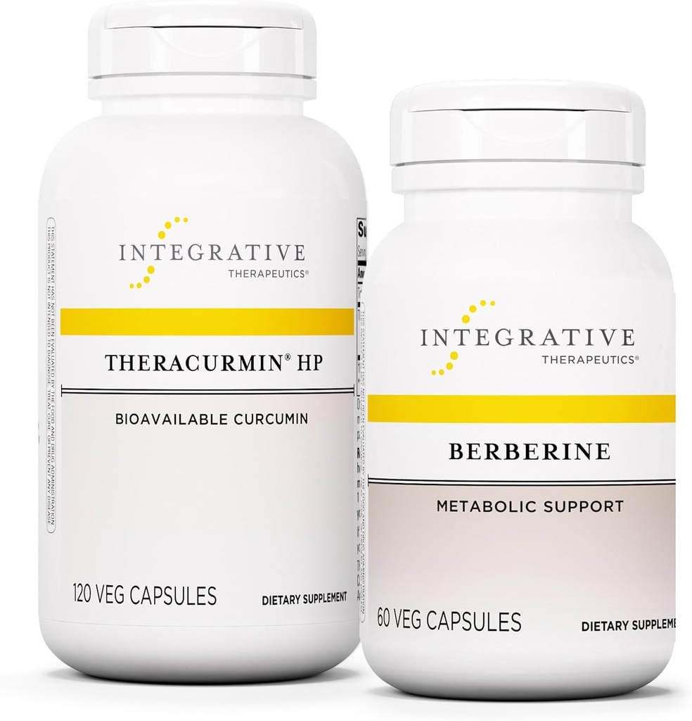 Integrative Therapeutics Bundle with Berberine, 60 Capsule & Theracurmin HP, 120 Capsules - Berberina per il supporto Metabolico* - Integratore Theracurmin That's 27x More Bio available*