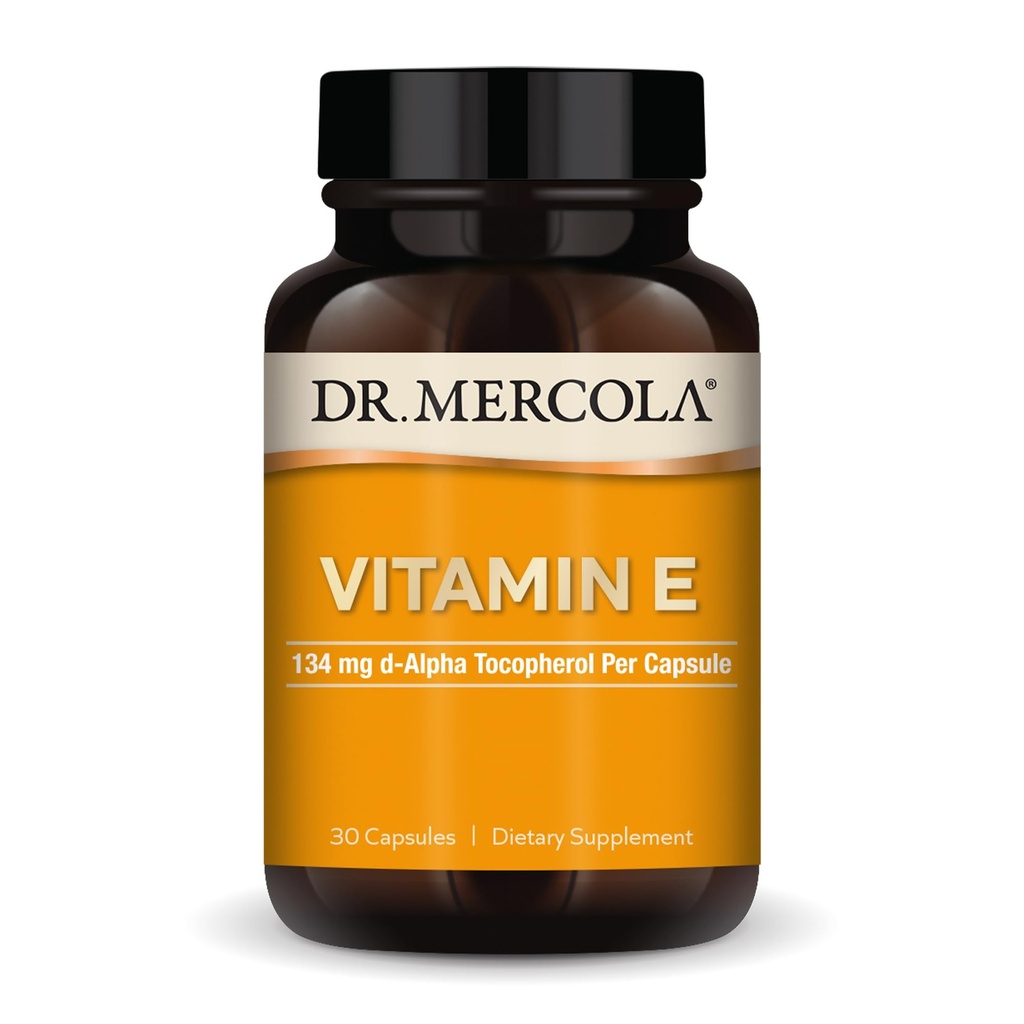 Dr. Mercola Vitamin E - Supporta lo stato sano della pelle & antiossidante - Tocoferoli e Tocotrienols Blend - Non-GMO, senza glutine & Soy-Free - 30 capsule (30 Serve)