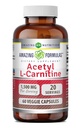 Incredibile Formulas Acetyl L-Carnitina Hcl Veggie Integratore alimentare - 500 Mg, Capsule vegetali (non OGM,Gluten Free) Per Bottiglia - promuove la produzione di energia e la funzione cognitiva (60 Conte)