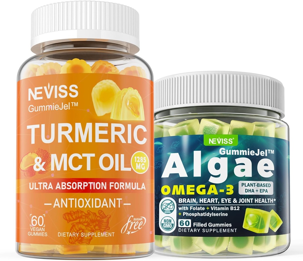 Zucchero gratis curcuma curcuma 1000mg Supplemento Gummies con Vegan Omega 3 riempito Gummies 1000mg