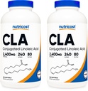 Nutricost CLA (acido linoleico coniugato) 2.400mg, 240 Softgels - senza glutine, non OGM, 800mg Per Softgel (2 bottiglie)