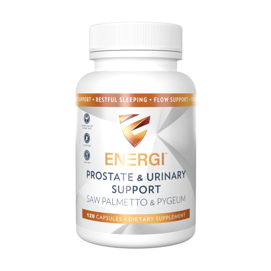 Integratore di sostegno della prostata ENERGI con palmetto di sega per uomini e donne, Palmetto di sega 200 mg, supplemento di Pygeum 100 mg, semi di zucca, integratori di salute della prostata, 120 capsule