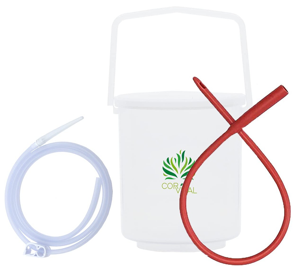 Coffee Enema Kit per la pulizia del colon - Consigliato da Gerson Home Enema Kit - Enema Bucket Kit con tubo rosso - Colon Detox Organic Coffee Enema - Enema Coffee Colon Cleanser - Colon Health