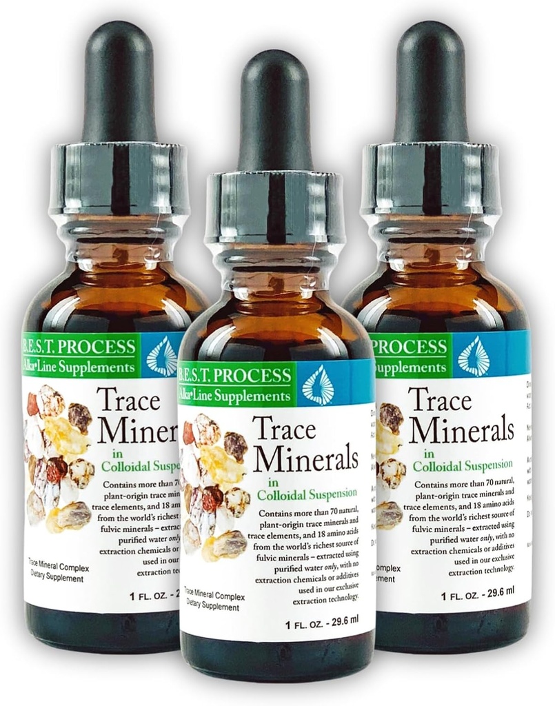 Minerali di Traccia Morter in Sospensione Colloidale (3 Pack) Migliore Alcalina di Processo di Morter — Elementi di Trace di Dense Nutrienti, Minerali Fulvici e Aminoacidi