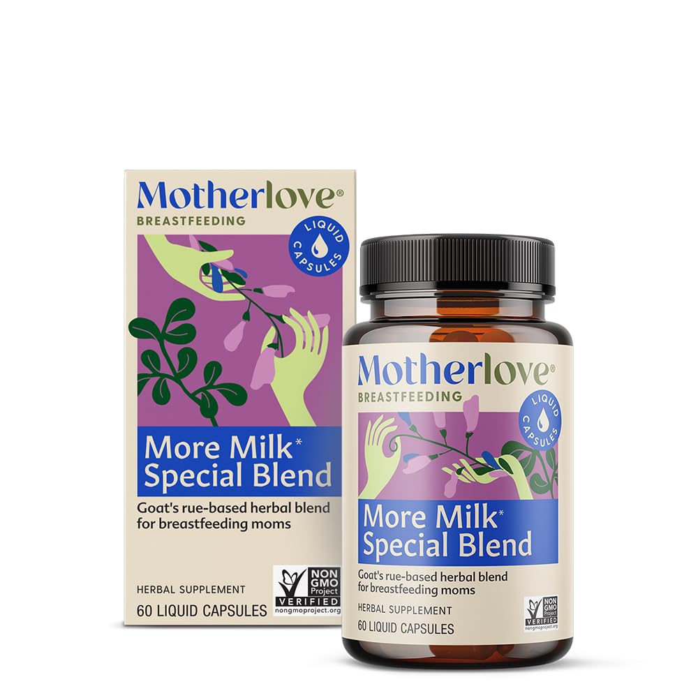 Motherlove More Latte Special Blend (60 tappi liquidi) Herbal Lactation Supplemento w/Goat’s Rue per la costruzione di tessuti del seno e supporto Breast Milk Supply—Non-OGM, erbe biologiche, Vegan, Kosher, Soy-Free