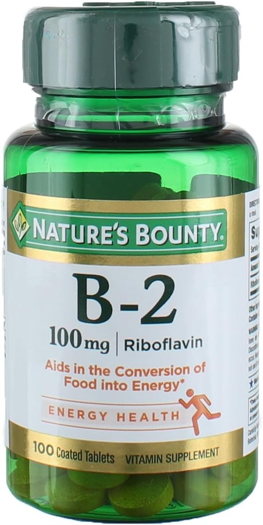 La vitamina B2 di Bounty della natura come supplemento di Riboflavin, aiuta il metabolismo, 100 mg, 100 conte, pacchetto di 4