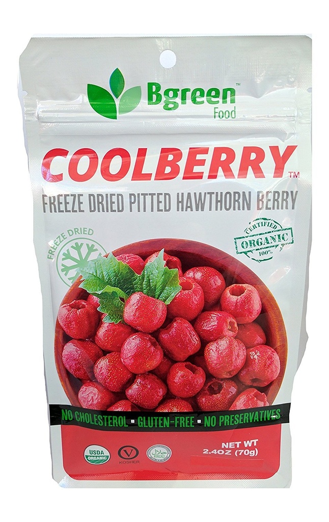 Bgreen- Organic Freeze Dried Hawthorn Berry, USDA Organic, Infusione di tè, Smoothie, Superfood