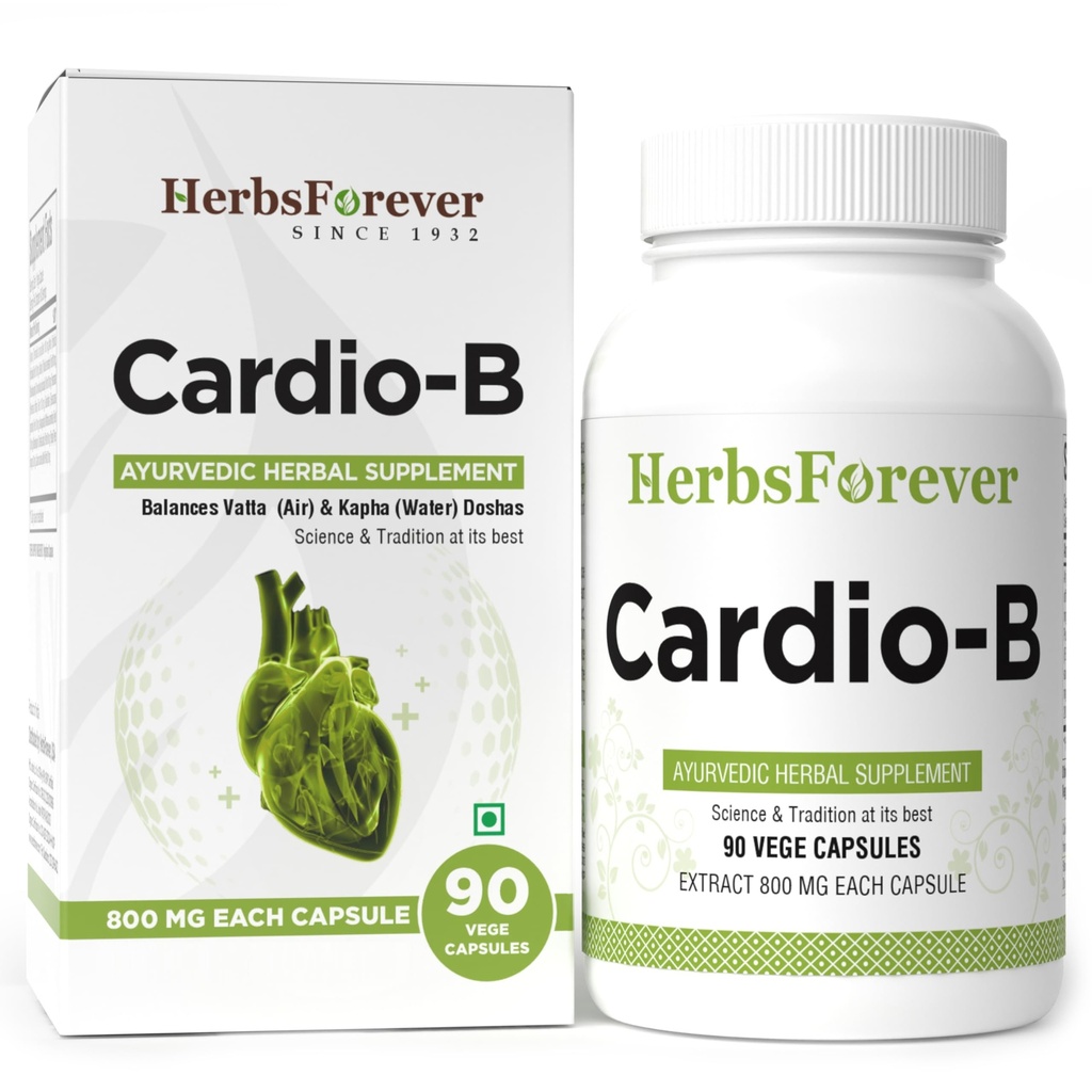 Herbsforever Cardio-B Ayurvedic Herbal Supplemento 90 Vege Capsule 800 Mg Ogni