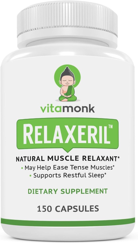 VitaMonk RelaxerilTM All-Natural Muscle Relaxer - Muscle Relaxer Supplement - Complete Muscle Relaxing Formula