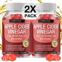 Toplux Aceto di sidro di mele Gummies - 1000mg ACV con B12, Radice di barbabietola, Melograno per il sistema immunitario, Detox & Cleanse, Gomma alternativa alle capsule di sidro di mele, per Men Women 2X Pack