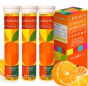Vitamina C Tabelle effervescenti 1000mg con Magnesio Zinco Vitamina E & Potassium Vitamina C Efervescente 60 Tabelle 3 Confezione Vitamina C