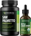 HAVASU NUTRITION Sting Nettle Leaf Extract Liquid Drops (60 Serve) & Saw Palmetto Capsules (100 Serve)
