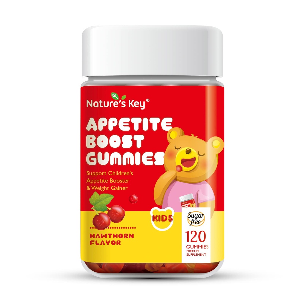 appetito chiave della natura Booster Gummies - per i bambini a mangiare di più, supporto Appetite Stimulant e peso Gainer -Hawthorn Flavor (120 conte, pacchetto di 1)