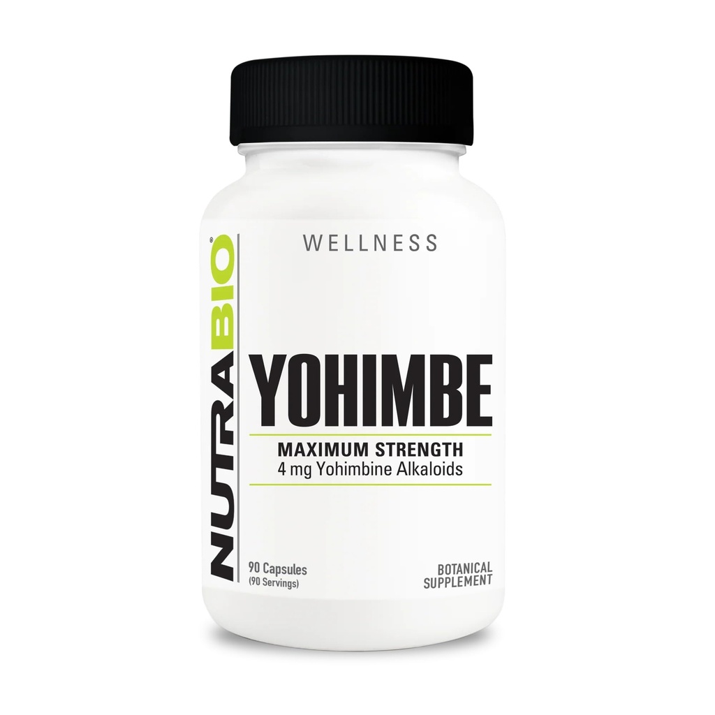 NutraBio Yohimbe Bark Estratto supplemento per gli uomini e le donne, 4mg, 90 capsule vegetali