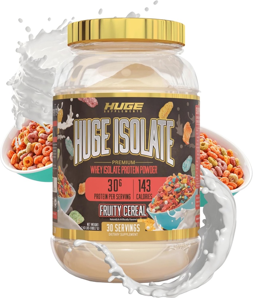 Integratori di invecchiamento Isolare la polvere proteica - 30g Protein Per Serving, Digestione veloce, 14.5g Aminoacidi essenziali (30 Serve) (Fruity Cereal)