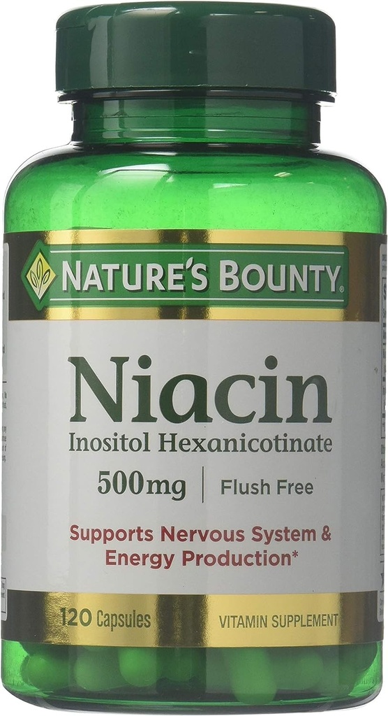 Natura Bounty Flush Gratuito Niacin 500 Mg, 240 capsule (2 X 120 Conte Bottiglie)