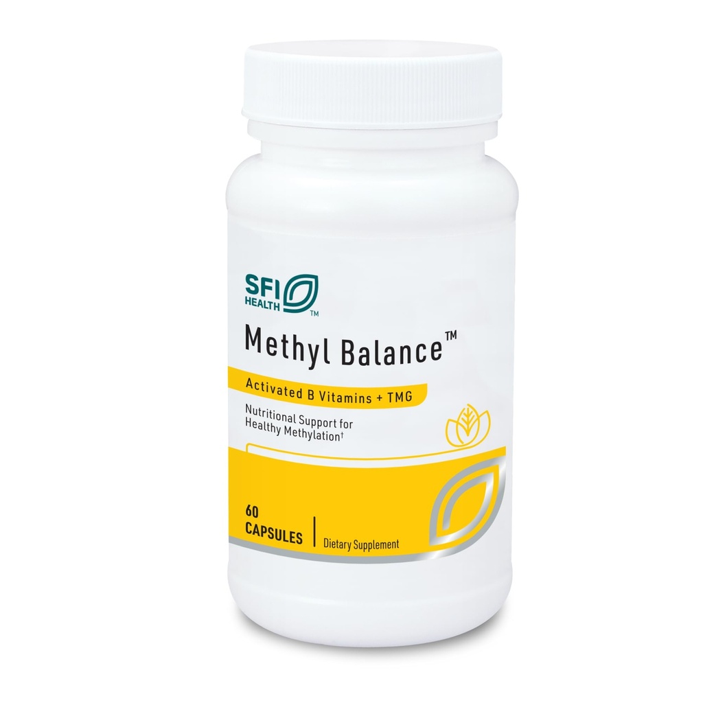 Klaire Labs SFI Health Methyl Balance - Vitamina attivata B + Supplemento Trimethyglycine - Metafolin Methyl Folate, Betaine TMG, Vitamina B2, B6 & 12 - Supporta livelli energetici sani (60 capsule)