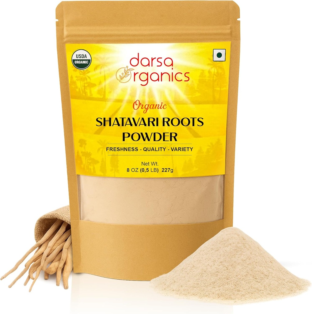 Shatavari Powder 8 oz, USDA Organic Certified Asparagus Racemosus, Ayurvedic Herb for Women's Health, Hormonal Balance & Vitality, Great for Tea & Smoothies, Non-GMO, Vegan, Kosher