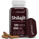 Shilajit Pure Himalayan Extract 500mg con 15% acido Fulvic 500mg - 120 capsule vegetariane, 4 mesi di alimentazione, supplemento organico per Vitality & Mental Clarity, Made in USA, senza glutine, non OGM