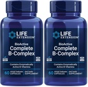 Estensione della vita Bioattiva B-Complex completo, Cuore, Cervello e supporto di Nerve, Energia sana, Metabolismo, Complesso B completo, 60 capsule vegetariane (Pack of 2)
