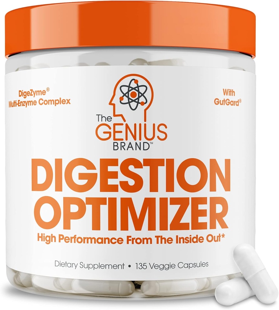 Il Genius Brand Genius Digestion Optimizer - Supplemento Digestivo per Gut Health & Immune Support - No Proprietary Blends - Vegan, Non-GMO & Gluten-Free - 135 Capsule Veggie