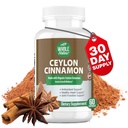 Cinnamon capsule 1200mg. Organic Ceylon Cinnamon Supplemento, Cinnamon Pills Supporto Cuore, Cervello, Bone, Giunto, Metabolismo. Polvere di cannella vera, non OGM, senza glutine, Vegan 60 ct (1)