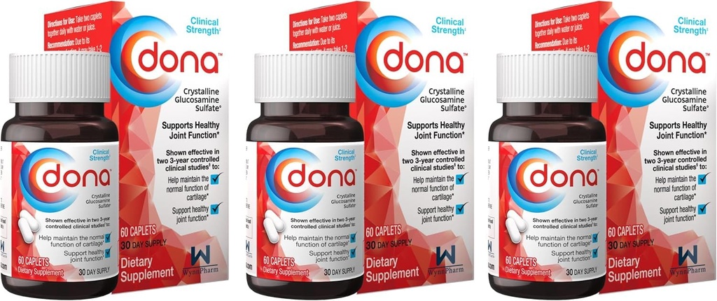 DONA Cristallina Glucosamina Sulfate 60 caplets (3 Confezione)F