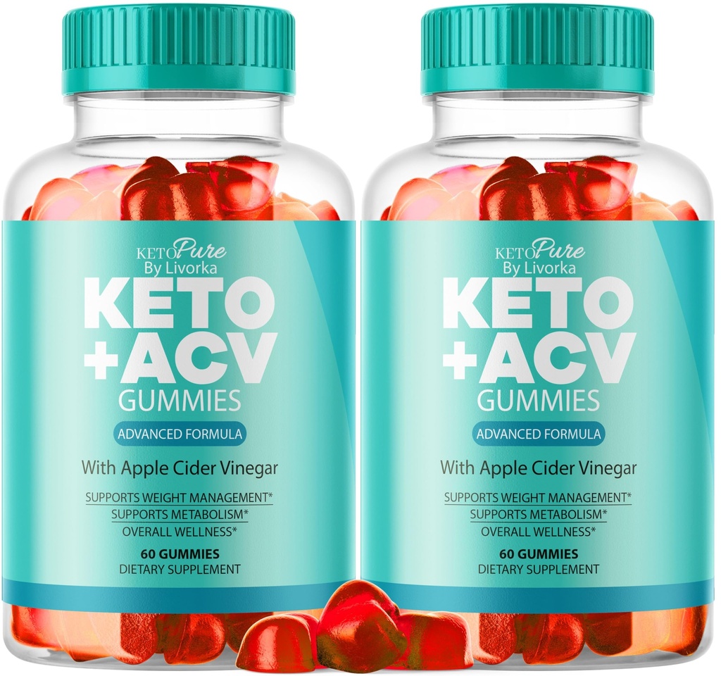 (2 Confezione) Keto Pure ACV Gummies, Keto Pure Gummies, 120 Gummies per 2 Mesi