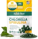 Spirulina Spirulina Spirulina - Organic USDA, Spirulina Premium e capsule di clorella 500 pillole - Clorellas Superfood naturale con Spirulina Algae, Enzymes Chlorophyll & Vegan Protein