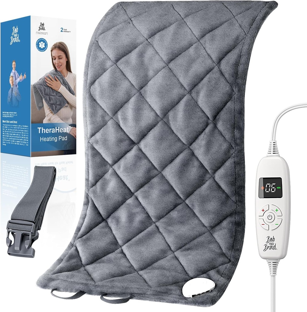 BOB E BRAD Riscaldamento ponderato con Riscaldamento Far Infrared, Ampio Rilievo per Rilievo Di Dolore Muscolo Profondo, Regalo per Donne Famiglia Uomini, ETL Certificato 2.4lbs, 12"x24"(Grey)