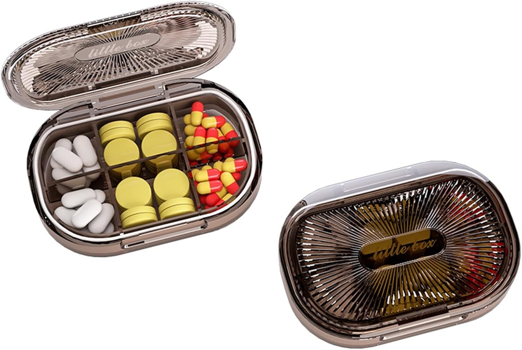 Piccola scatola di pillole, Moisture Proof Pill Case, Organizzatore di pillole di viaggio per il borsellino tascabile, Vitamina di medicina portatile quotidiana, Olio di pesce, Supplemento (nero-3)