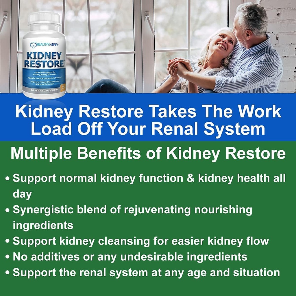 Detox & Repair - Formulato da esperto di salute renale Living w/transplant - Integratore di supporto per reni fatto dagli Stati Uniti, Detox & Flush - Vitamine renali 120 Capsule