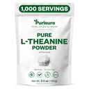 Polvere di L-teanina Purifica, 100 g, polvere di L pura che promuove il rilassamento e la messa a fuoco, supplemento per la funzione cognitiva, senza riempitivi, non OGM, 1000 Serve