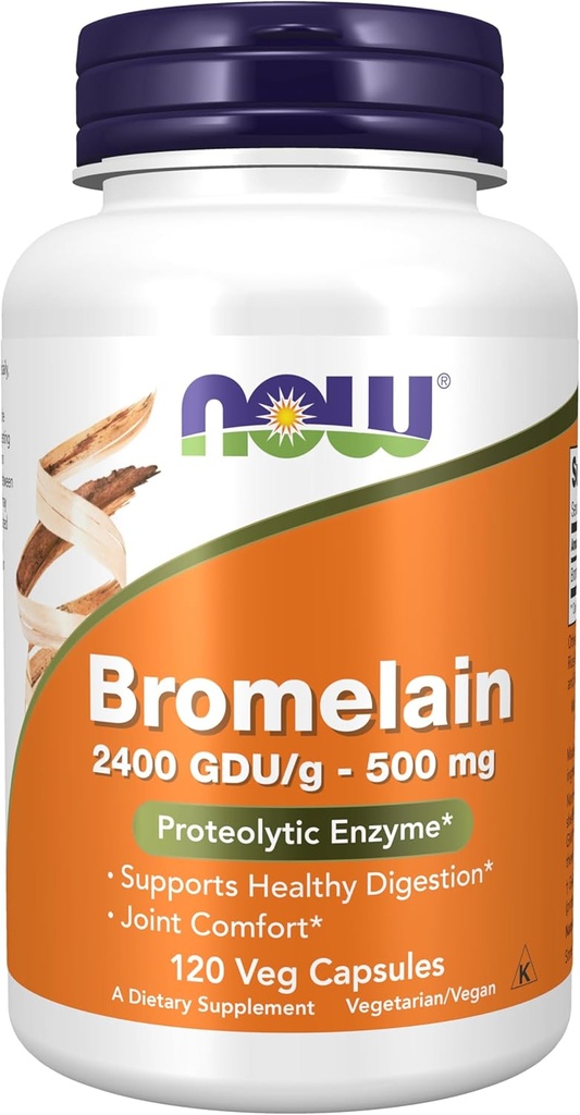 NOW Bromelain 500 mg, 120 capsule di veg