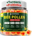 Digestivo Salute e Peso Ape Polline Organic 1000mg, w/Probiotics, Prebiotics & Turmeric, Ape Pollen Gummies Ricco di B-Vitamin, Antiossidanti, Aminoacidi, Per Digestivo, Peso & Energia