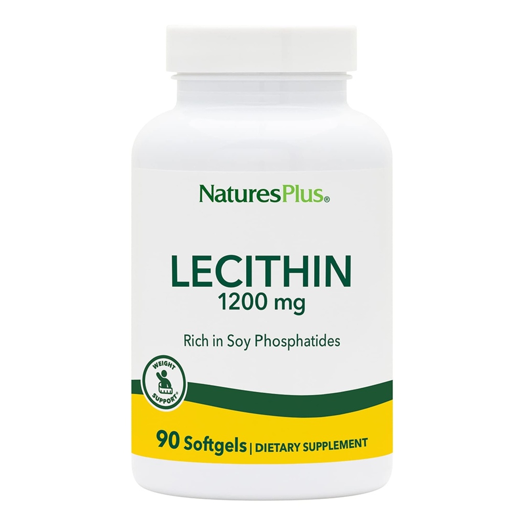 NaturesPlus Lecitina - 1200 mg, 90 Softgels - Ricco di Soia Fosfatidi - Gluten Free - 90 Serve