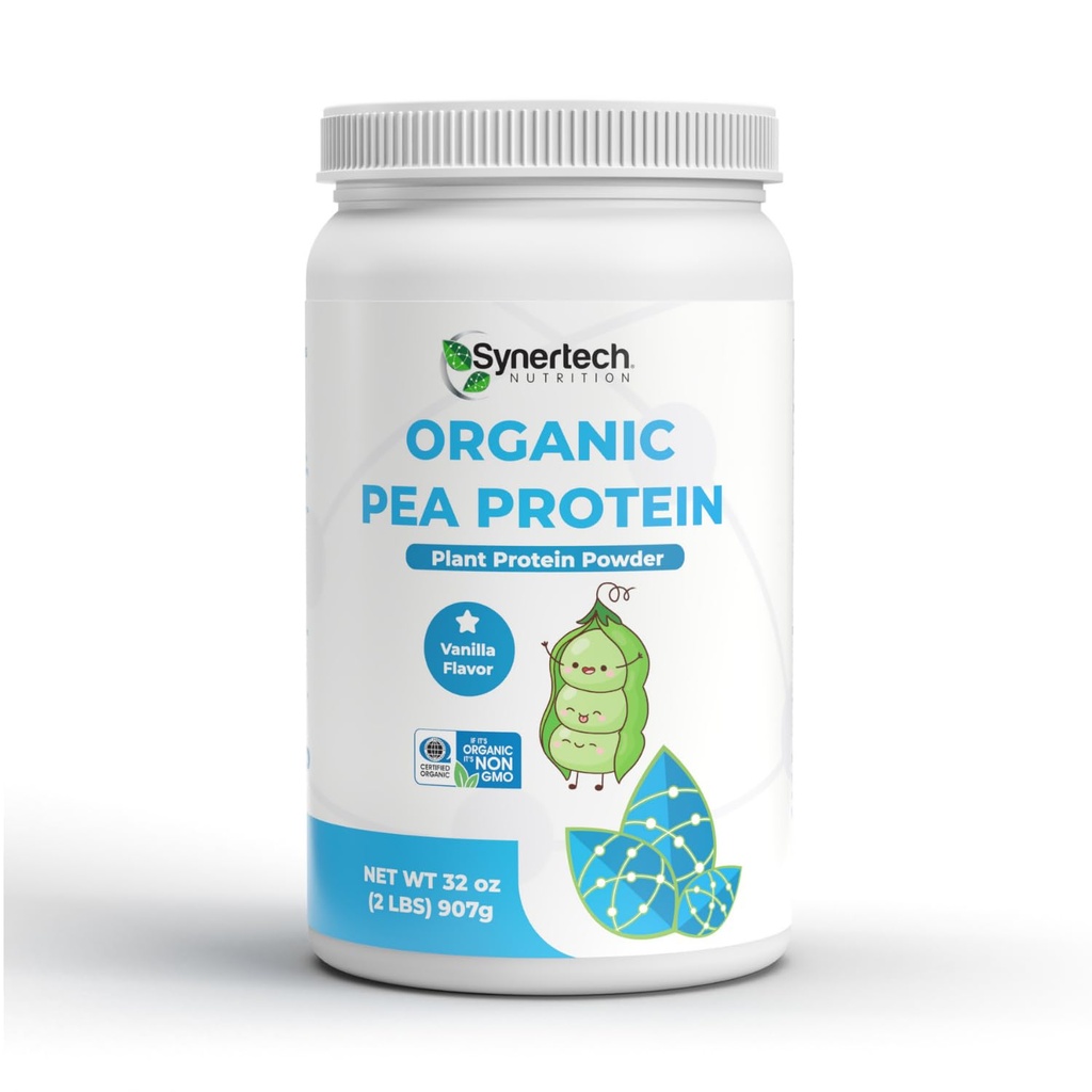 Vegan Vanilla aromatizzato vegetale Pea Protein (2lbs) | Non OGM, Certificato Organico
